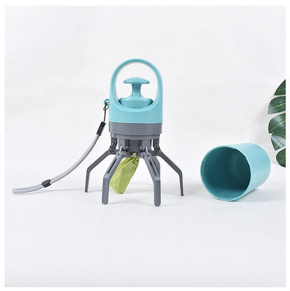 Portable Dog Pooper Scooper with Garbage Bag Outdoor Pet Poop Grabber Claw Fecal Shovel Picker Dog Fecal Collector Cleaning Tool